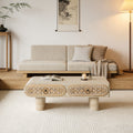 Coffee Table Center Table Sofa Table With Flower Pattern Unique Side Table Accent Table With Drawers