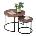 Coffee Table Set Of 2 23.6 In Round Coffee Table Nesting Tables For Small Place End Side Tables Night Stand With Metal Frame