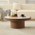 Coffee Table Sintered Stone Tabletop With Sturdy Mdf Pedestal