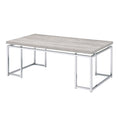 Coffee Table With Rectangular Tabletop And Metal Legs Silver And Brown