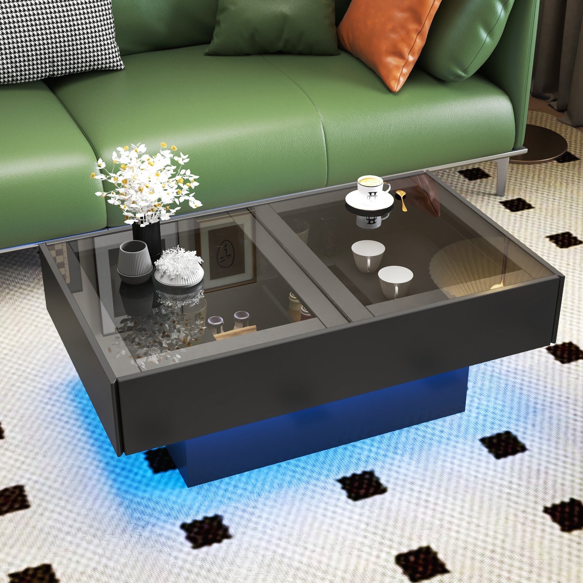 Coffee Table With Sliding Tabletop Center Table With Hidden Storage Compartment Extendable Table For Living Room