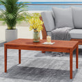 Coffee Table With Sliding Tabletop Featuring Sleek Slat Paneling