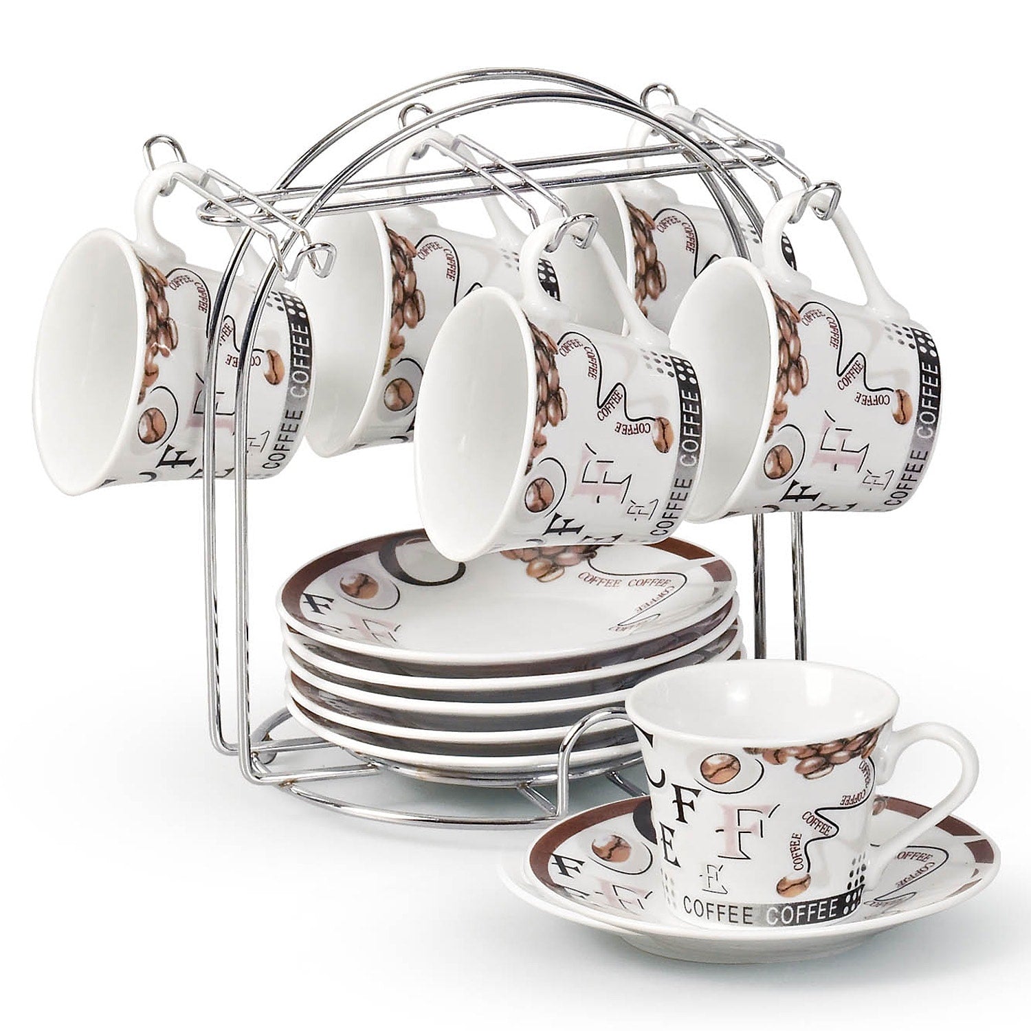 Coffee And Bean 12 Piece Espresso Set With Stand