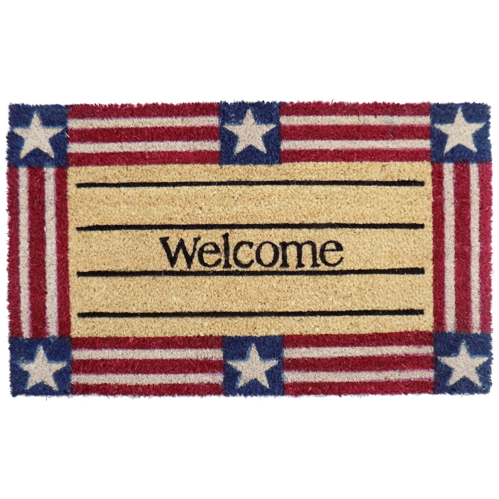 Coir Welcome Stars And Stripes Doormat
