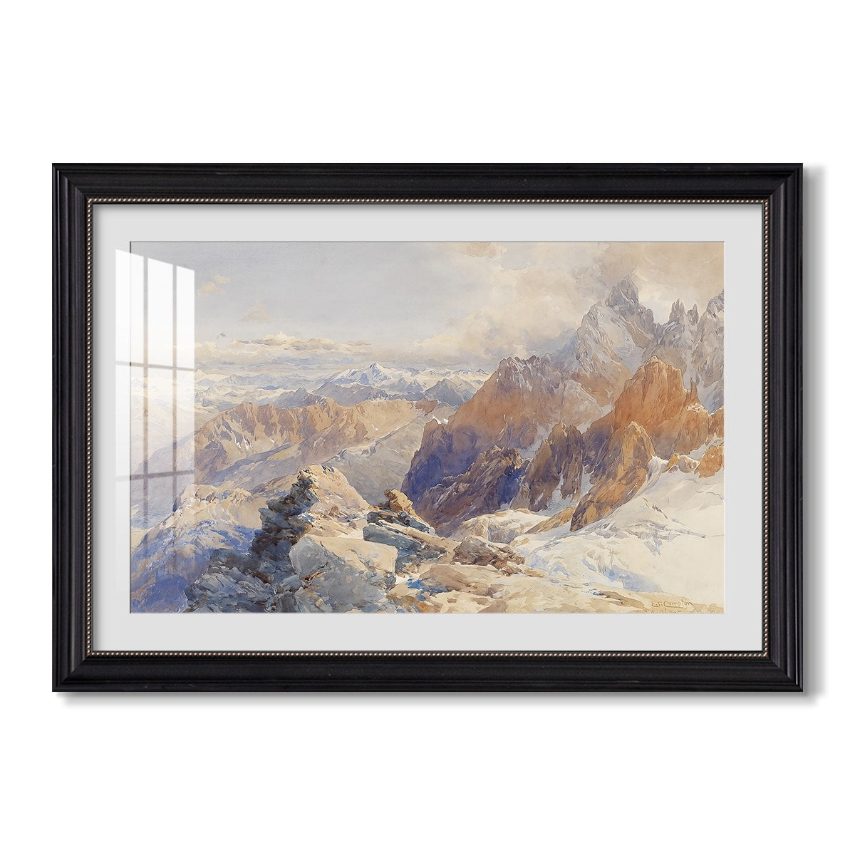 Col Du Geant 1903 Edward Theodore Compton Custom Framed Print