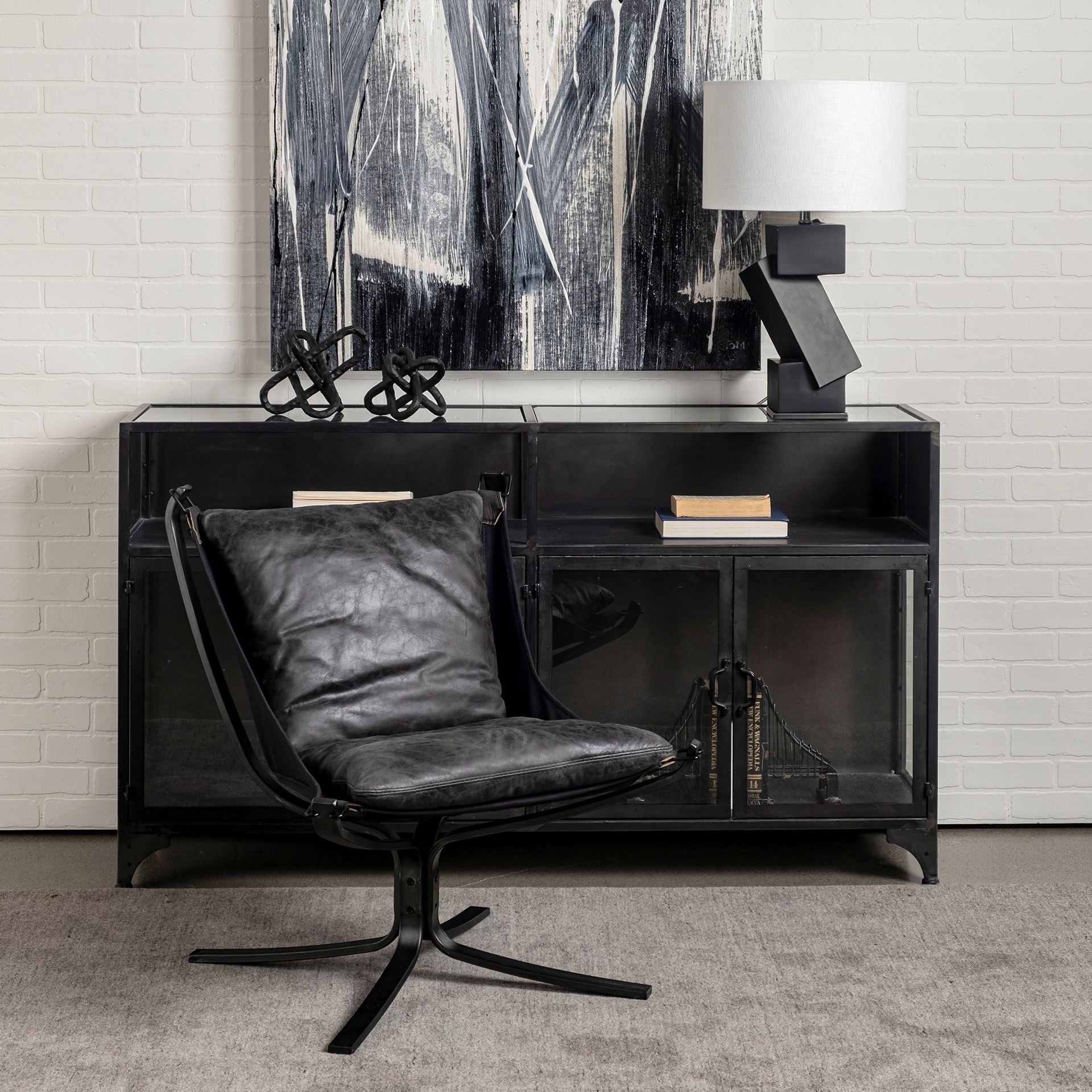 Mercana Colarado Black Iron And Leather Chair