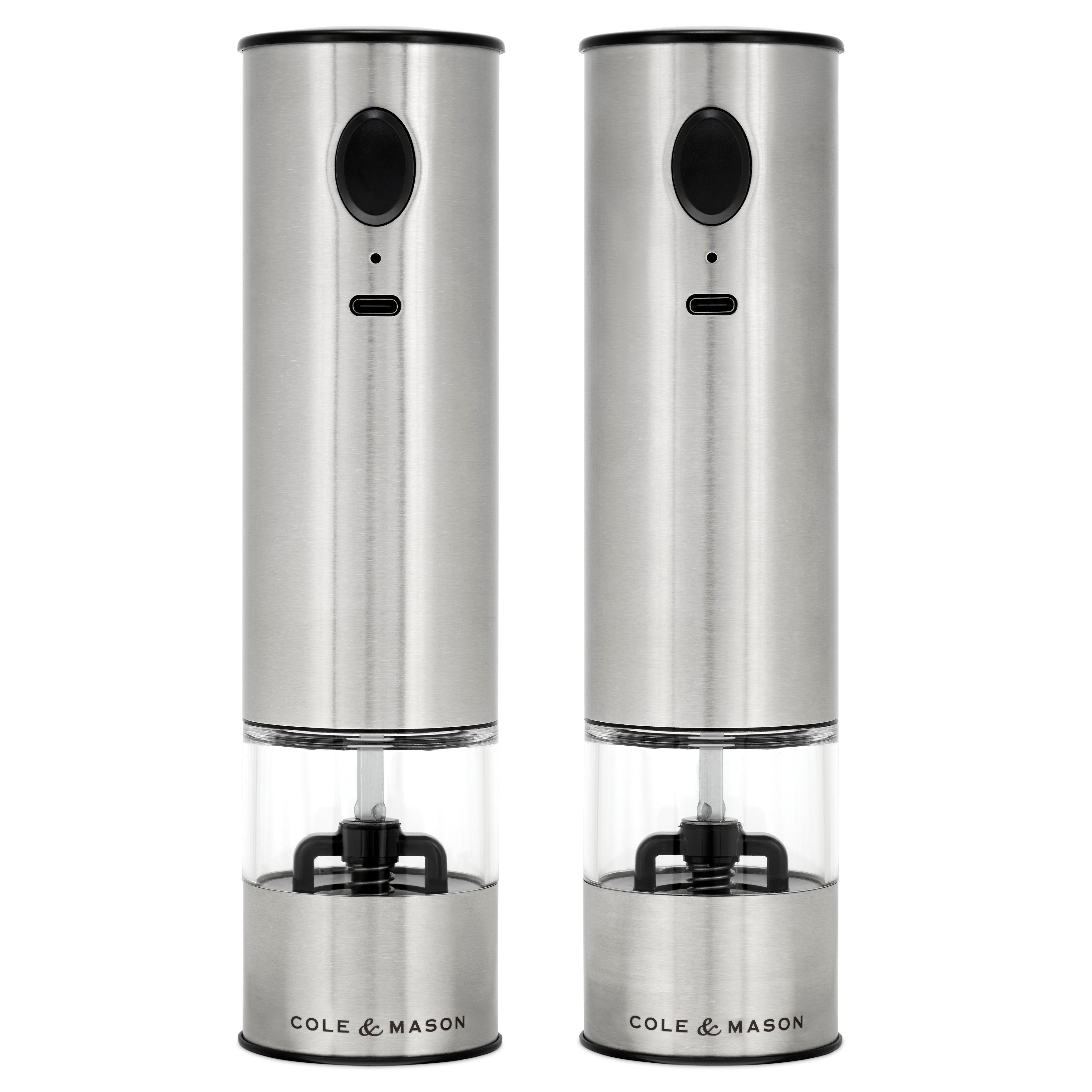 Cole Mason Battersea Stainless Steel Usb Electric Salt Pepper Gift Set 8