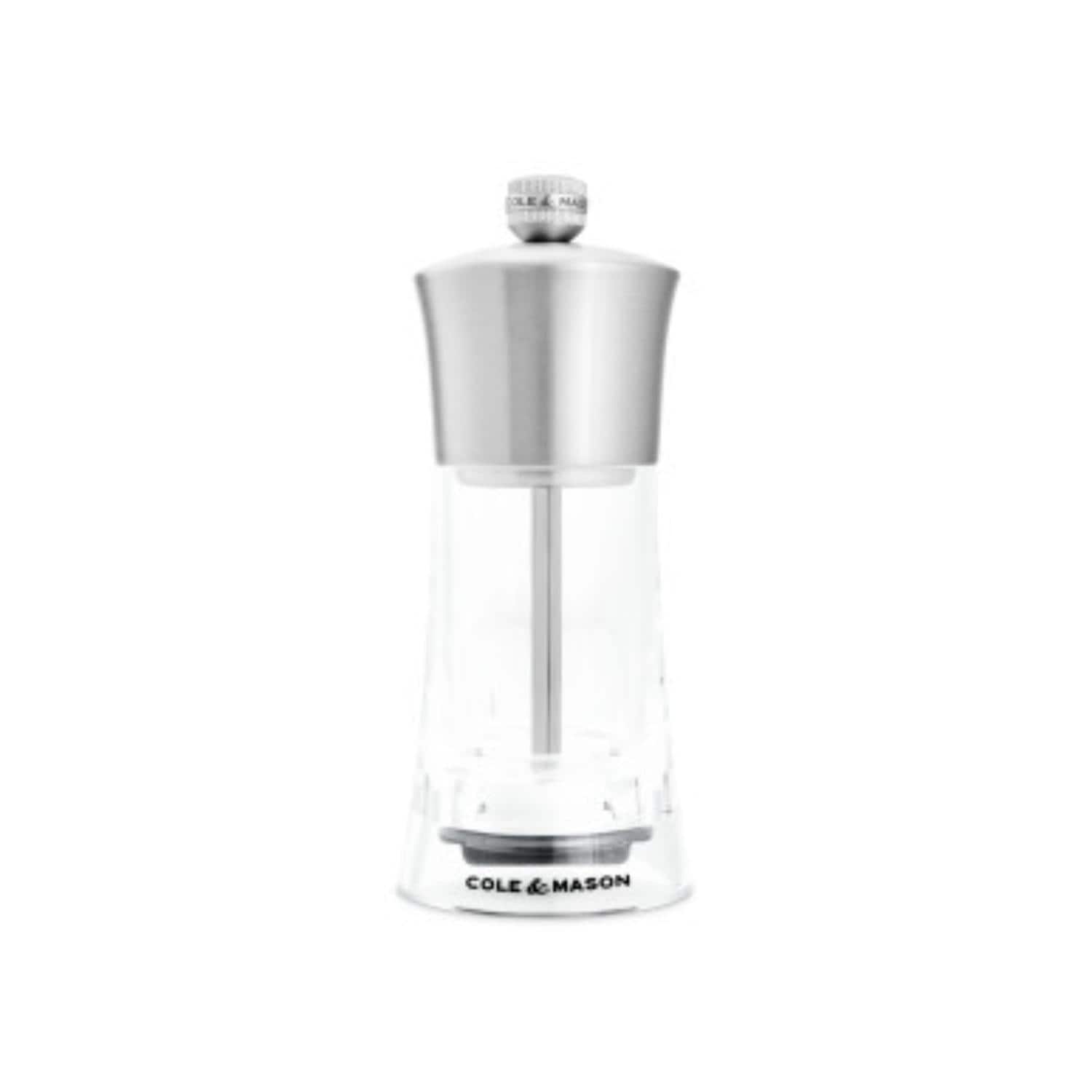 Cole Mason Bromley Acrylic Stainless Steel Pepper Mill 6