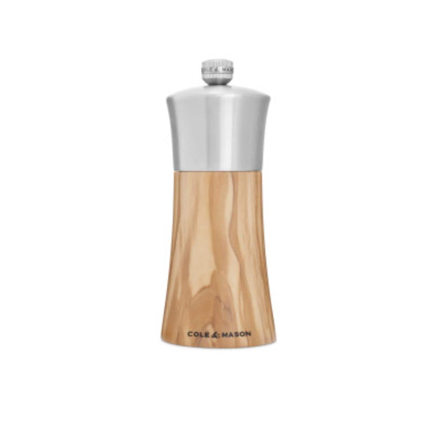 Cole Mason Bromley Olive Wood Pepper Mill With Adjustable Grind 6