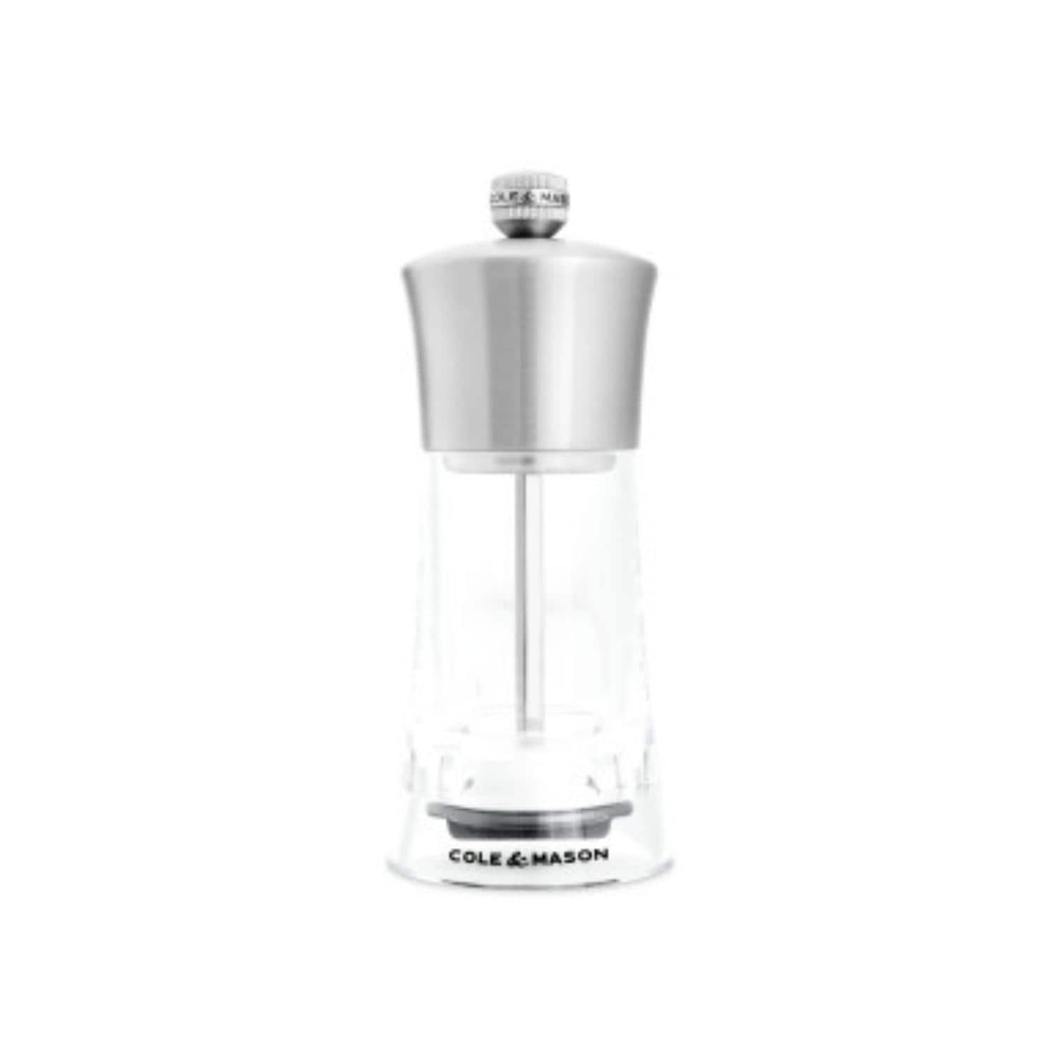 Cole Mason Bromley Acrylic Stainless Steel Salt Mill 6