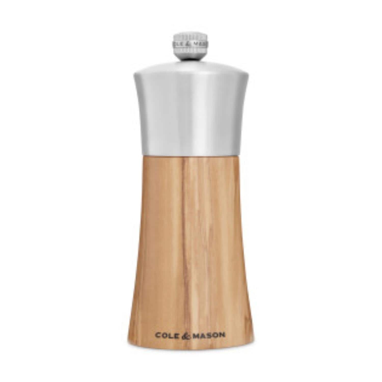 Cole Mason Bromley Olive Wood Salt Mill With Adjustable Grind 6