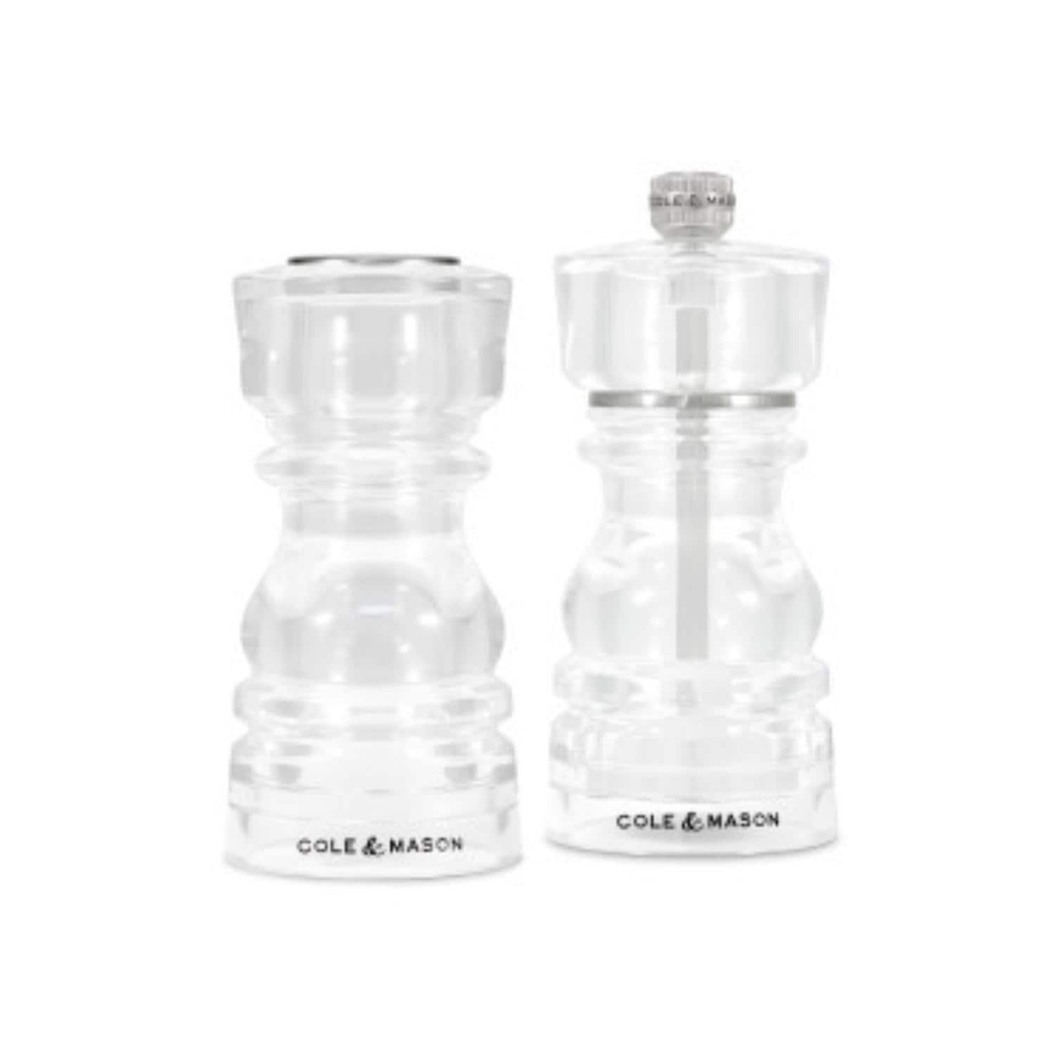 Cole Mason London Acrylic Salt Shaker Pepper Mill Set 5