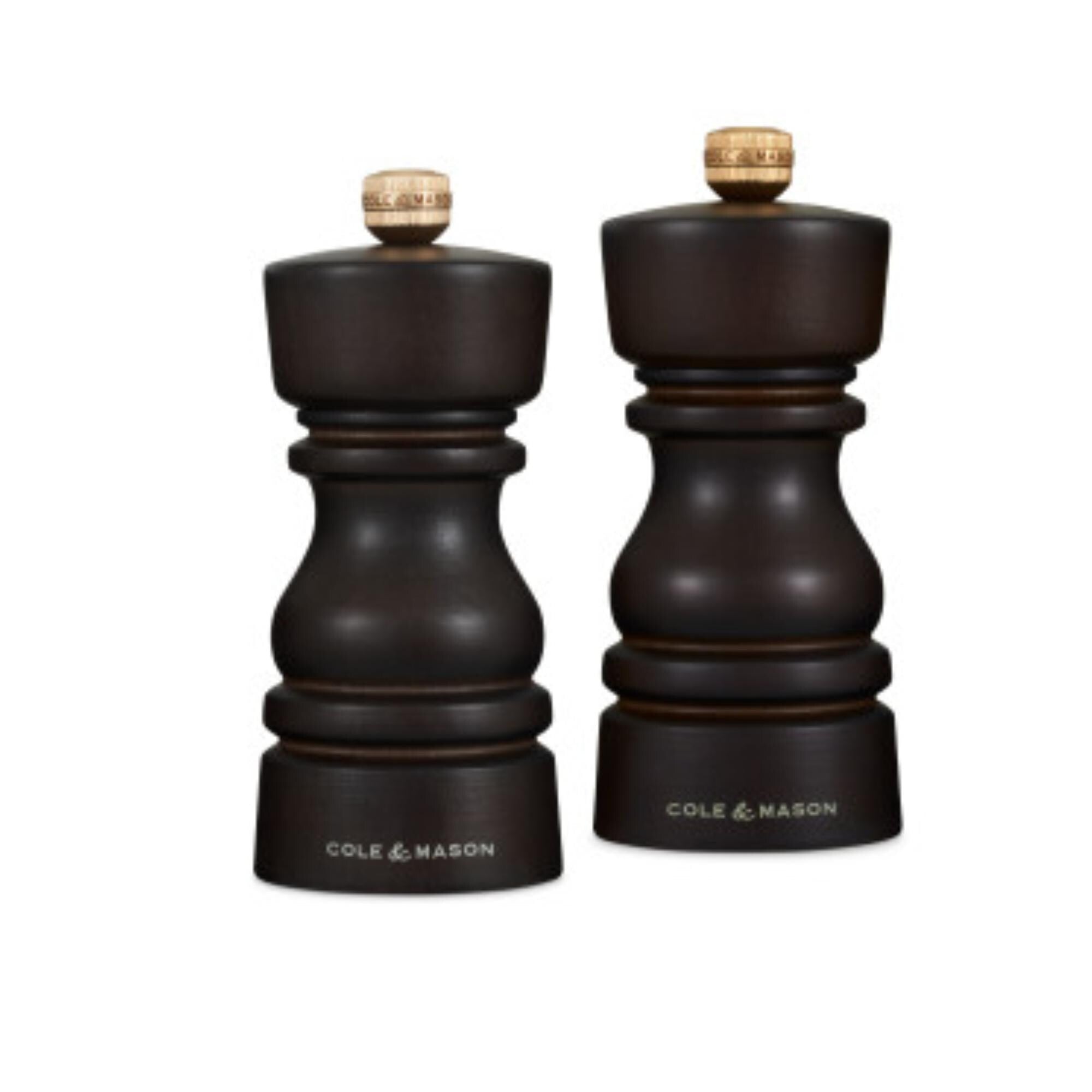 Cole Mason London Chocolate Wood Salt Pepper Mill Gift Set 5 .