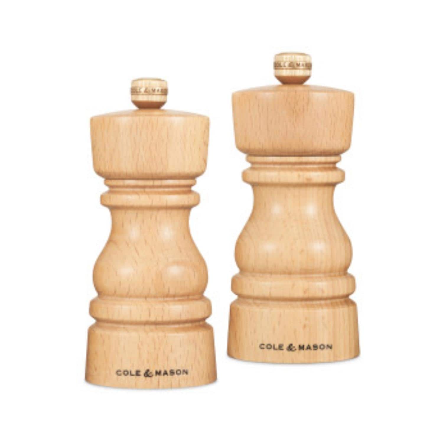 Cole Mason London Natural Beech Salt Pepper Mills Grinder Set 5