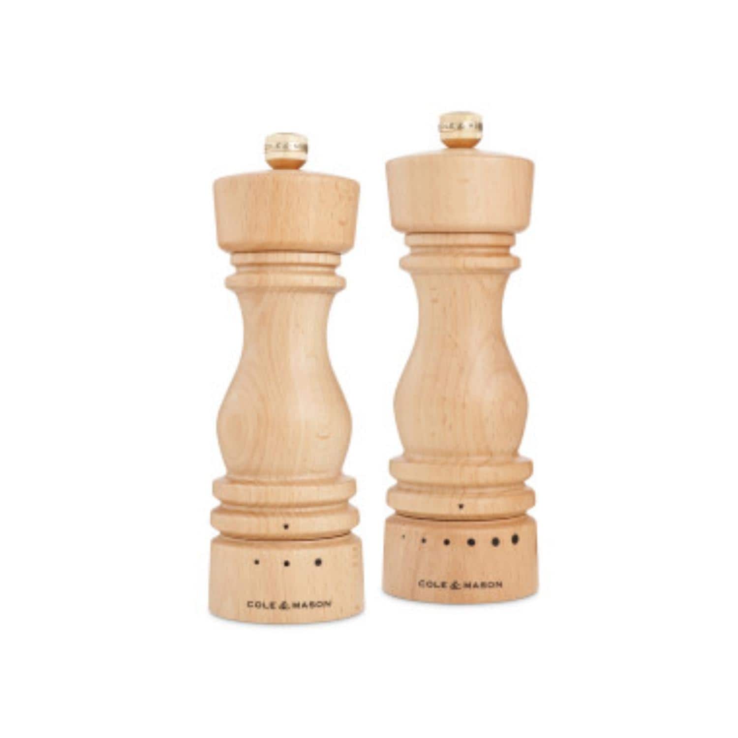 Cole Mason London Natural Beech Grind Select Salt Pepper Mills Gift Set 7