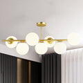 Colette Antique Brass 7 Light Linear Semi Flush Mount