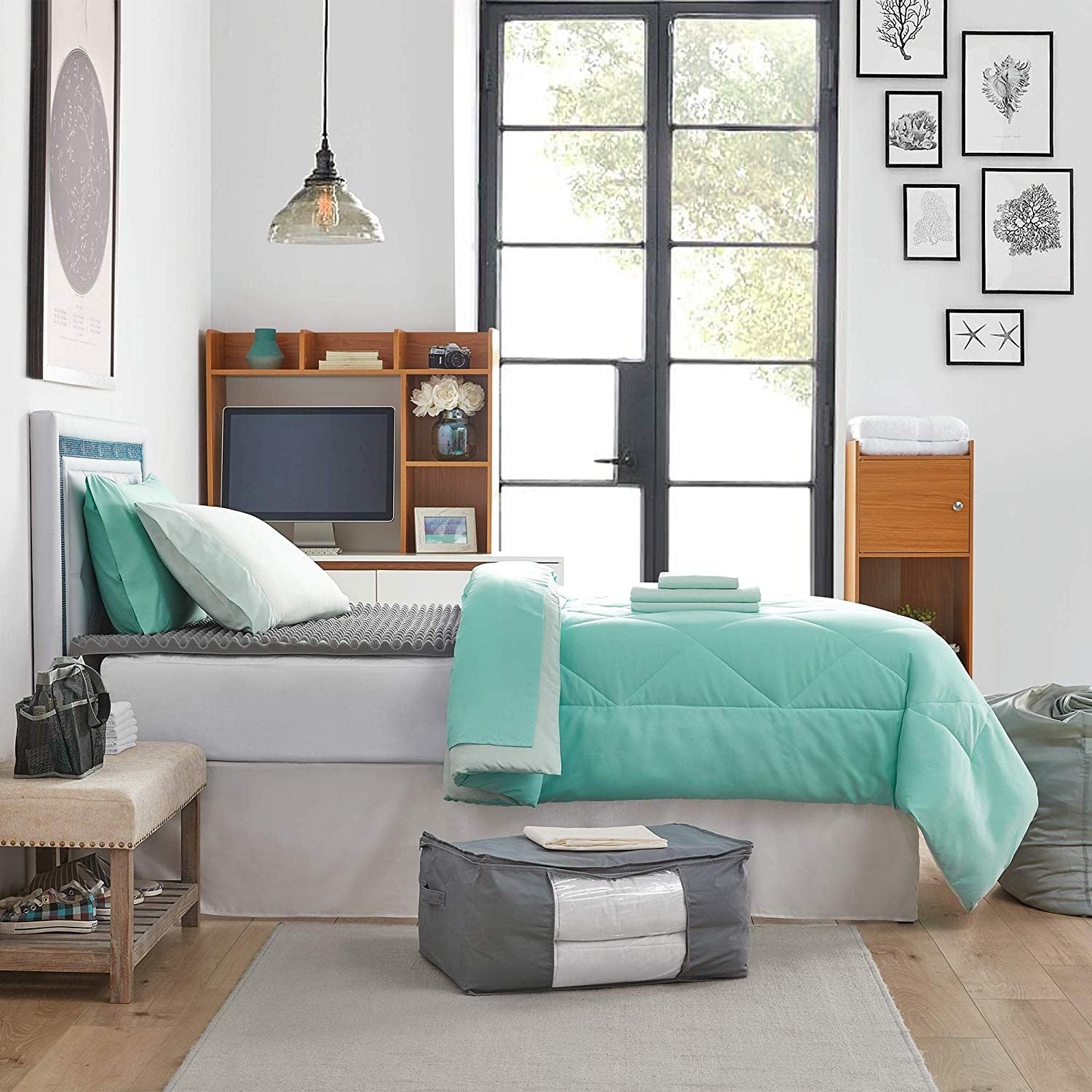 College Dorm Bedding Pack Twin Xl Yucca Hint Of Mint Color Set