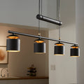 Collin Matte Black Adjustable Height 4 Cylinder Pendant Light By Inspire Q Modern