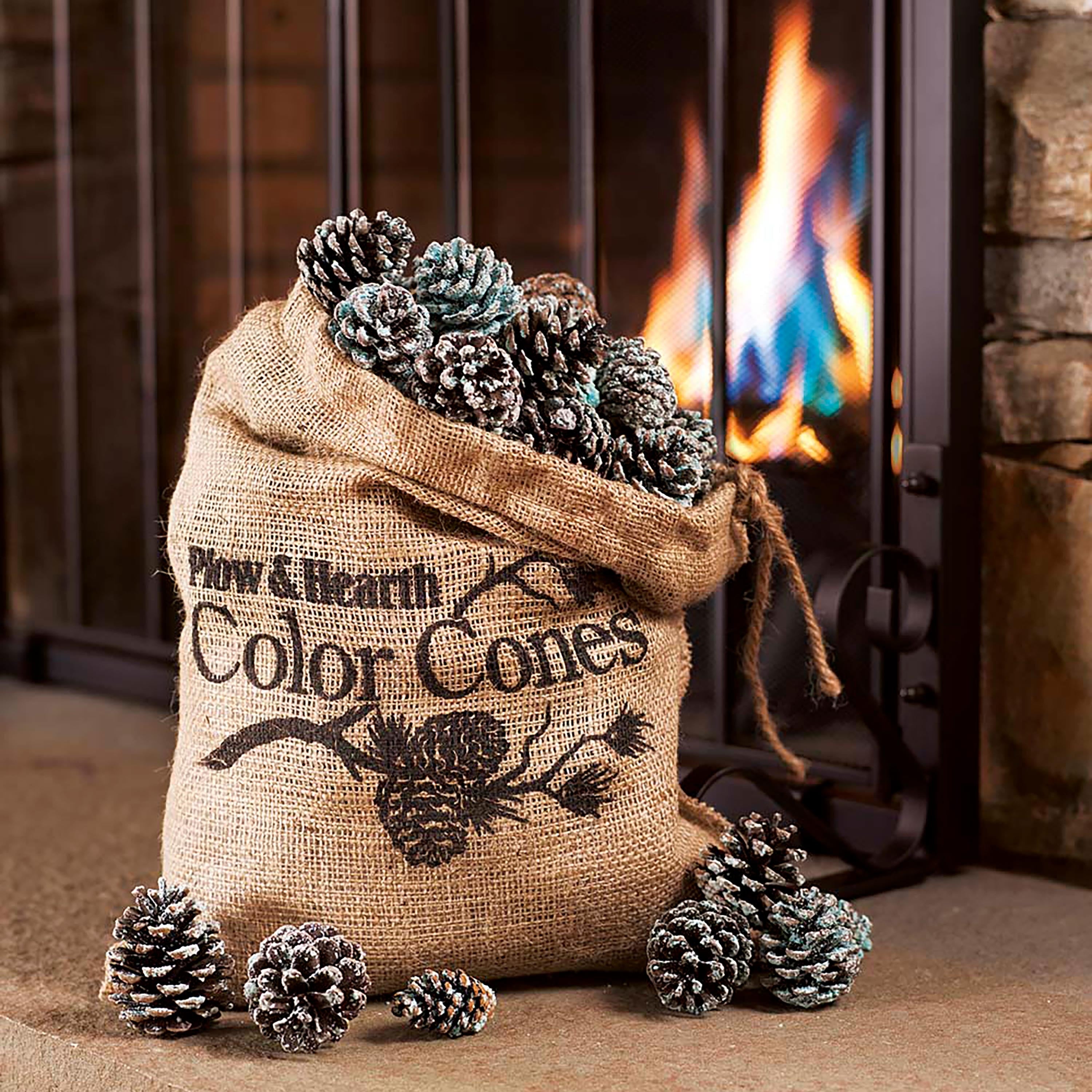 Color Changing Fireplace Color Pine Cones