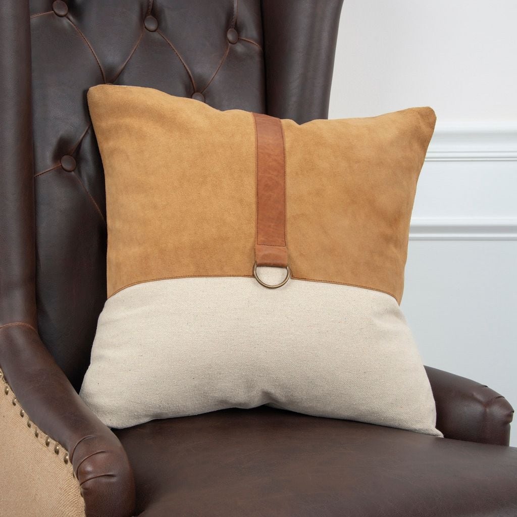 Rizzy Home Color Block Natural Camel Decorative Poly Filled Pillow 20 X20