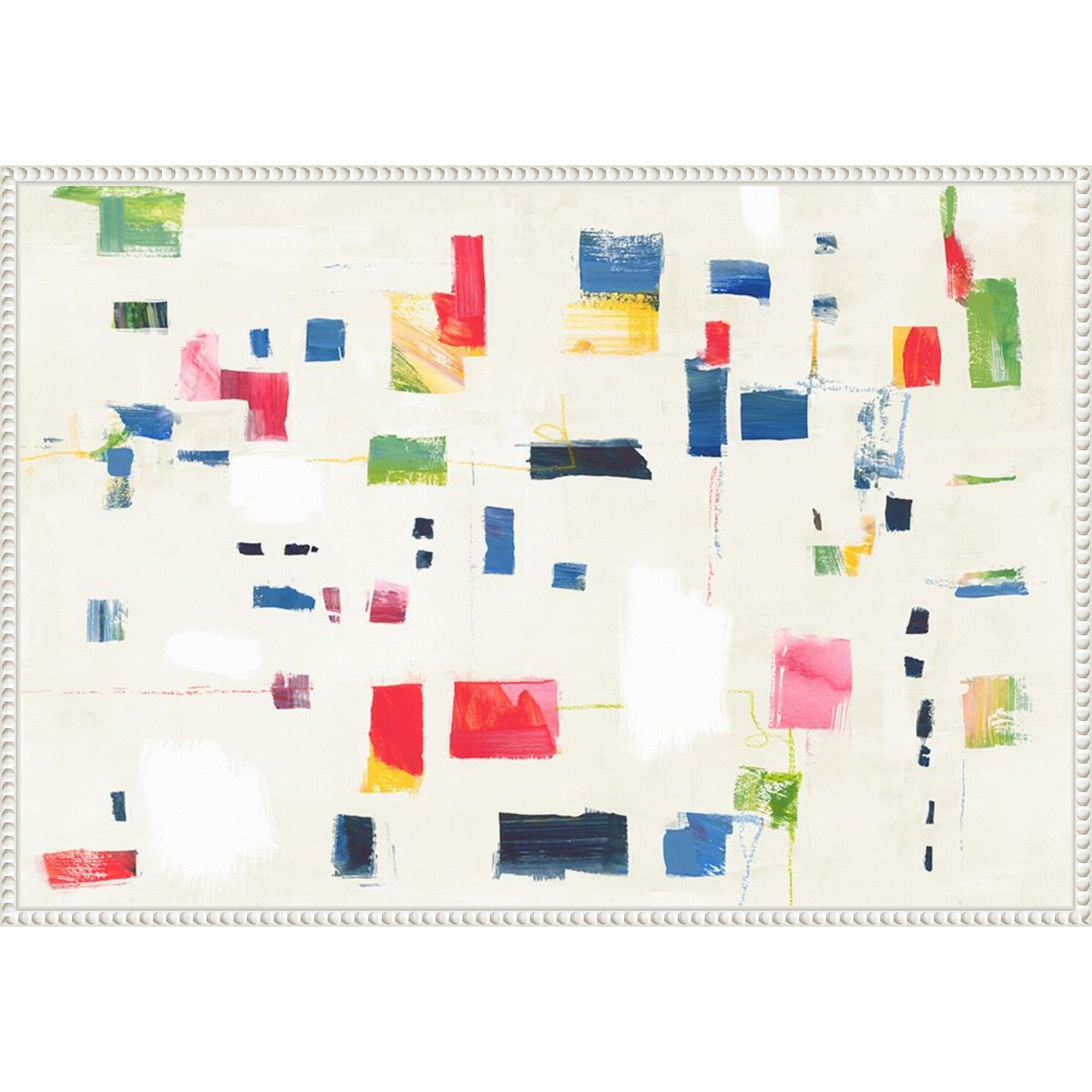 Colorful Abstract Grid Composition By Hannah Dawson Framed Canvas Wall Art