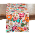 Colorful Floral Embroidered Table Runner Decorative Non Reversible Table Runner For Dining Table 16 X72
