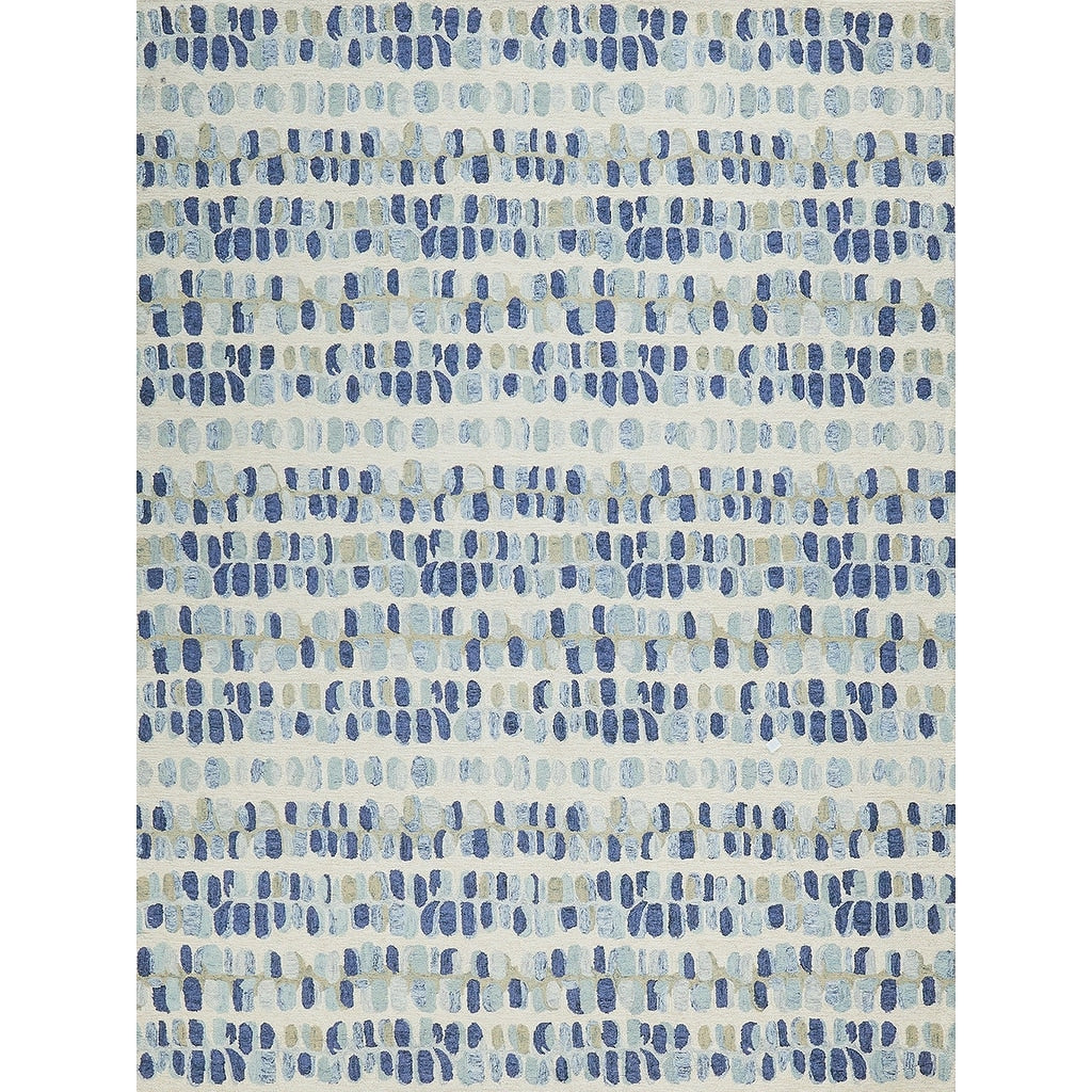 Colorplay Hand Tufted New Zealand Wool Navy Beige Area Rug
