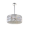 Chrome Finished Stainless Steel 8 Light Traditional Chandelier With Crystal Accents