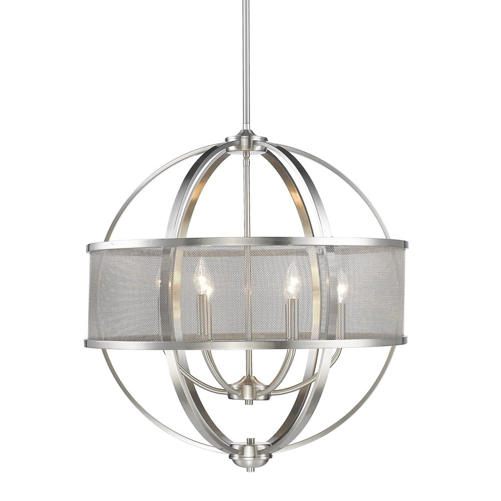 Colson Pewter 6 Light Round Chandelier