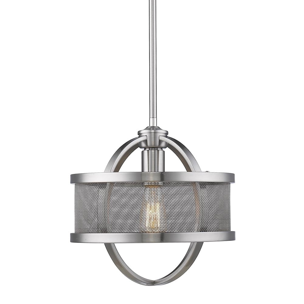 Colson Pewter Mini Pendant With Mesh Metal Shade