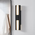 Colton 24 Inch 2 Light Textured Black 5Cct Led Vanity Light With Etched Opal Glass Shades