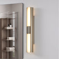 Colton 30 Inch 2 Light Brushed Nickel 5Cct Led Vanity Light With Etched Opal Glass Shades