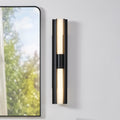 Colton 30 Inch 2 Light Textured Black 5Cct Led Vanity Light With Etched Opal Glass Shades