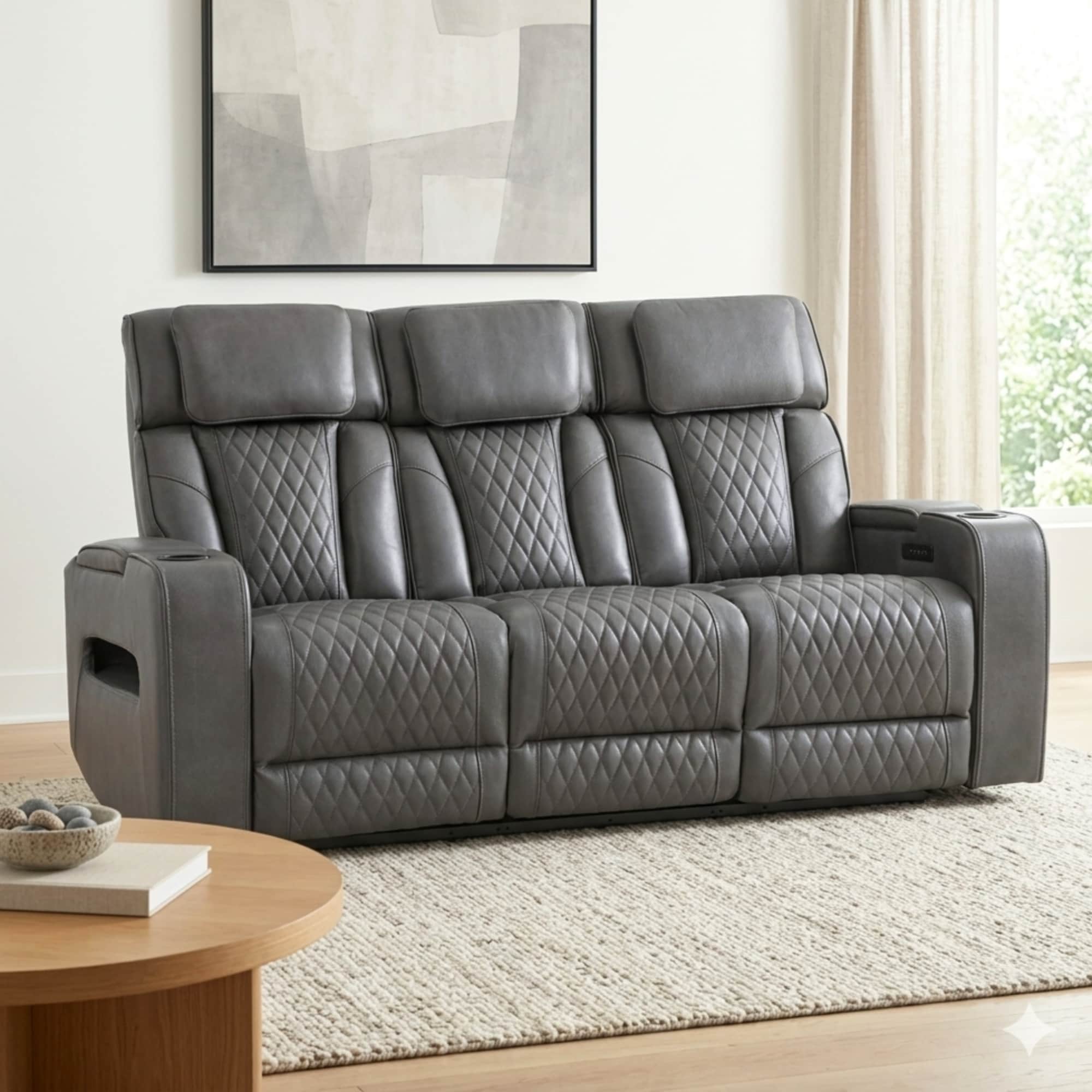 Colton Leather Match Power Sofa