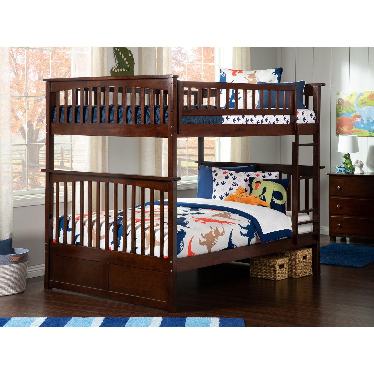 Columbia Bunk Bed Full Over Full In Walnut
