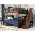 Columbia Staircase Bunk Bed Full Over Full In Walnut