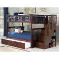 Columbia Staircase Bunk Bed Full Full With Twin Size Trundle Walnut