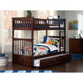 Columbia Twin Over Twin Bunk Bed With Raised Panel Trundle Bed In Walnut