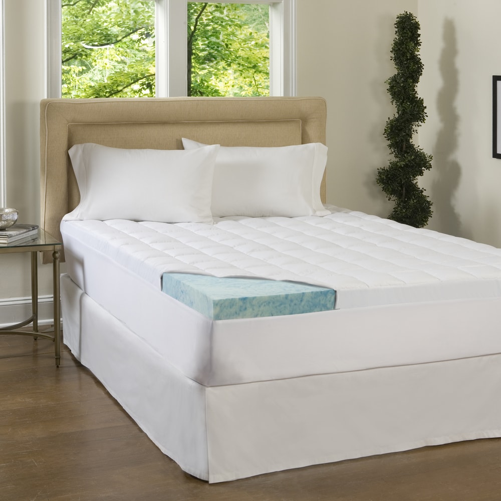 Comforpedic Loft From Beautyrest 3 Inch Supreme Gel Memory Foam And 1.5 Inch Fiber Mattress Topper With Cover