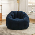 Comfortable Bean Bag Chair Dark Blue Sofa Chair With Armrests Leisure Chair Lounge Chair Upholstered Chair