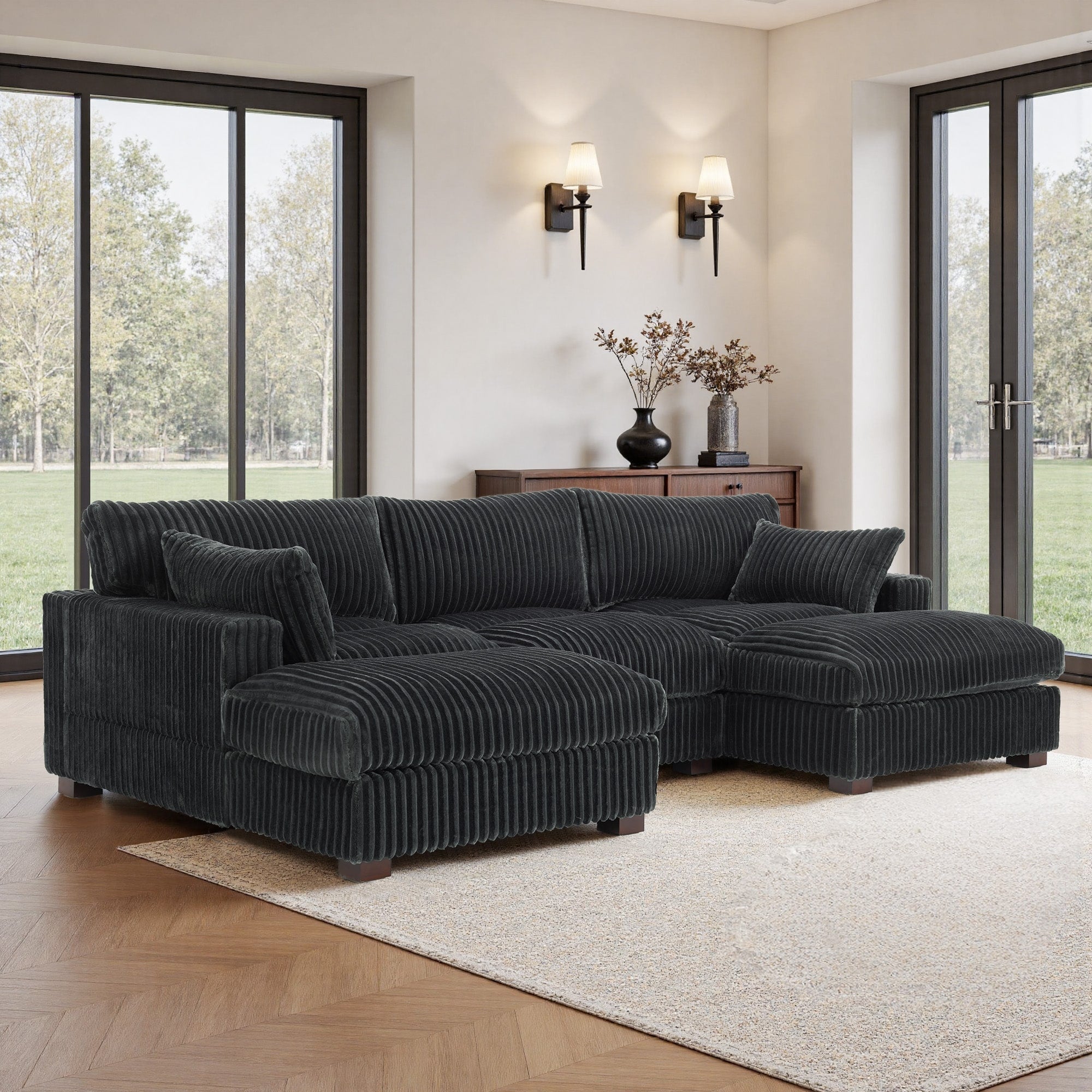 Comfy 3 Seater U Shaped Modular Sectional Sofa