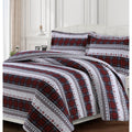 Comfy Stripe 170 Gsm Cotton Flannel Printed Oversized Duvet Set