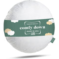Comfydown 95 Feather 5 Down Round Decorative Pillow Insert Sham Stuffer.