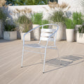 Aluminum Commercial Indoor Outdoor Restaurant Stack Chair With Triple Slat Back