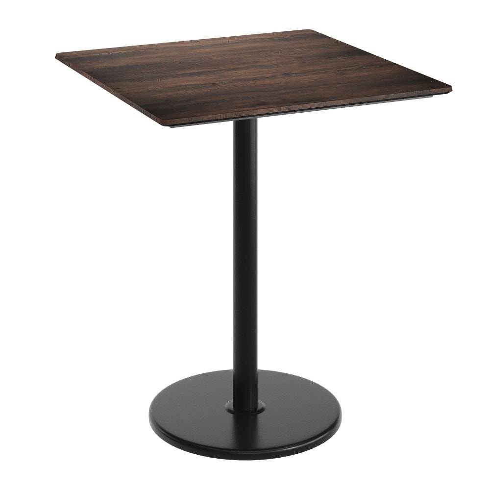 Commercial Hpl Tabletop With Bar Height Round Base 36 W X 36 D X 42 H