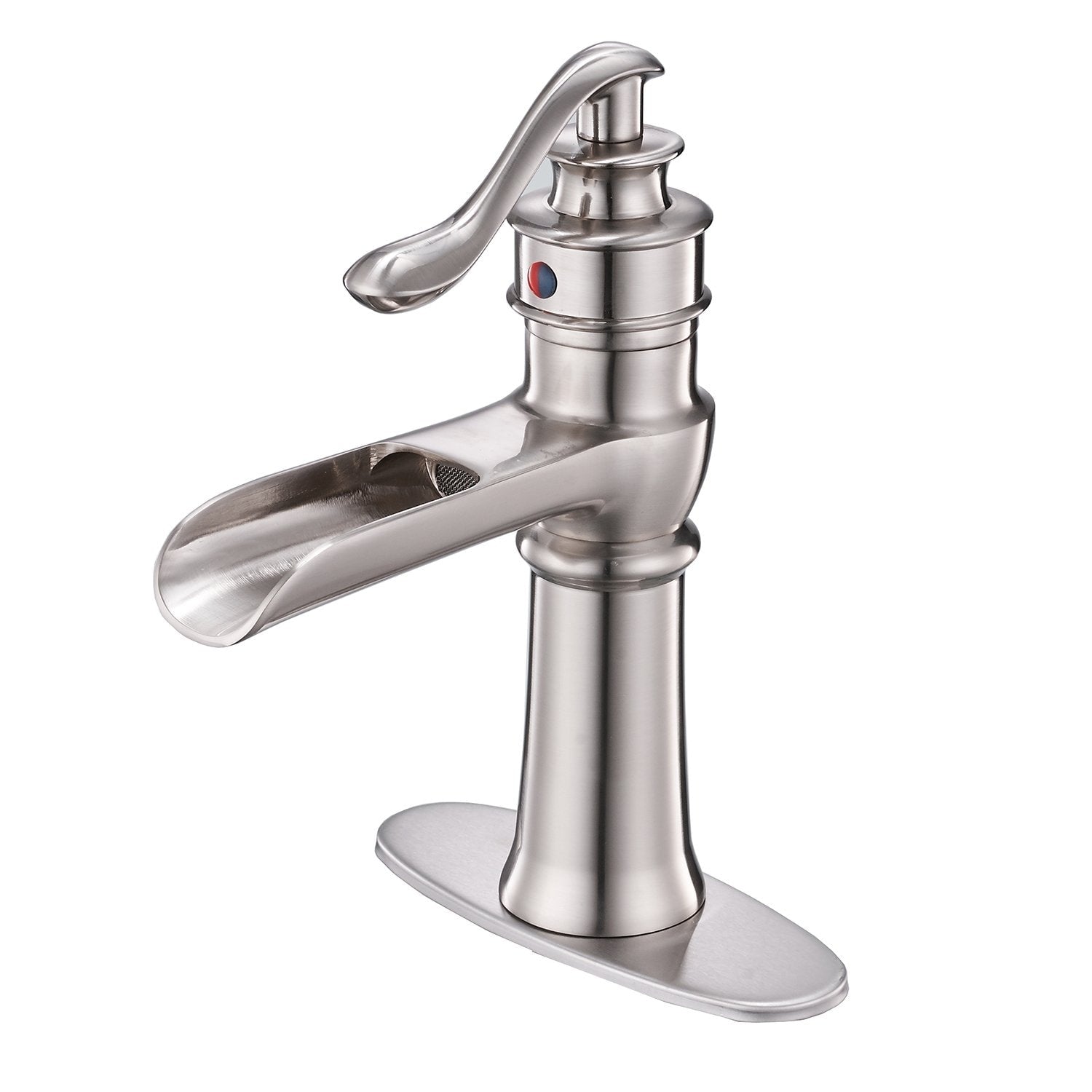 Commercial Waterfall Bathroom Sink Faucet Lavatory Deck Mount