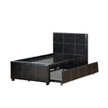 Commodius Full Bed Witht Rundle Espresso Faux Leather Brown