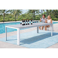 Como Orenelli White 1 Piece Aluminum Outdoor Dining Table With Ceramic Top