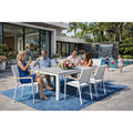 Como White 9 Piece Aluminum Outdoor Dining Set With Sling Set In White N A