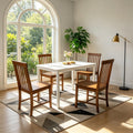 Compact 5 Piece Wood Dining Set Multi Color Options 43 L Table With Four Chairs